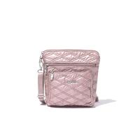 Baggallini Modern Pocket Crossbody Bags for Women 9x8.5 Lightweight Water-Resistant Travel Purse Handbag Shoulder Bag W/RFID, Borsa a Tracolla Tasca Donna, Trapunta Metallico Rosa, Taglia Unica