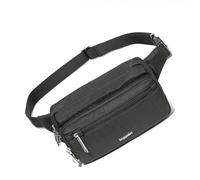 Baggallini Securtex Anti-Theft Belt Fanny Pack for Women RFID Wallet Locking Zipper-Travel Bag Crossbody Purse, Marsupio Donna, Grigio Scuro, Taglia Unica