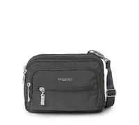 Baggallini Triple Zip Mini Borsa Messenger, Grigio (Charcoal)