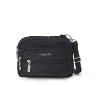 Baggallini Triple Zip - Piccola borsa a tracolla da donna, nero, Taglia unica