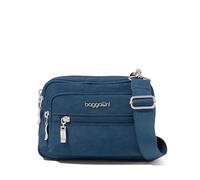 Baggallini Triple Zip - Piccola borsa a tracolla da donna, Pacifico., Wide Strap