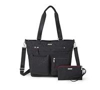 Baggallini with Phone Wristlet, Borsa Tote Any Day con Cinturino per Telefono RFID Donna, Stampa Pantera Nero, Taglia Unica