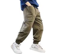 Baggy Garcon Cintura elastica Pantaloni Cargo Casual Sport Tuta Pantaloni Bambino Ragazzo Harem Hip Hop Jogging Bambino Ragazzo Stretch Streetwear Y2K Pantaloni Ragazzo Baggy Grande Taglia, 01-marrone