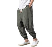Baggy Harem Pantaloni da uomo giapponesi per il tempo libero, in cotone e lino, casual, lunghi, leggeri, traspiranti, taglia M, L, XL, XXL, XXXL, Z-grigio, L