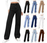 Baggy Jeans da donna a vita alta, pantaloni in denim, grandi dimensioni, elasticizzati, pantaloni da jogging Y2K, oversize, per il tempo libero, per adolescenti, grigio., XXL