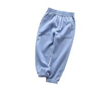 Baggy Jeans da ragazza, larga, a vita alta, elasticizzati, a vita alta, pantaloni cargo Y2K Boyfriend, pantaloni cargo alla moda, per bambini/adolescenti, Celeste., 11-12 Anni