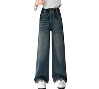 Baggy Jeans da ragazza, larghi, chic, graziosi pantaloni da ragazza, comodi con glitter, per il tempo libero, con motivo a cuore, per il tempo libero, graziosi jeans con tacco dritto, pantaloni casual