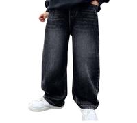 Baggy Jeans da Ragazzo Pantaloni in Denim retrò con Elastico Vita Skinny Moda Casual Cool Boy Alta Oversize Comodi Classici Nuovi alla