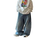 Baggy Jeans da Ragazzo Pantaloni in Denim retrò Primavera Autunno Casual Stretch Cargo per Ragazzi a Gamba Larga Strappati Vita Elasticizzata Oversize Comodi Classici Idea Regalo