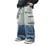 Baggy Jeans da Ragazzo Pantaloni in Denim Wide Leg con Elastico Vita Larghi Elastica Estivi Vintage Loose Fit Tempo Libero Elasticizzati Cowboy a Gamba