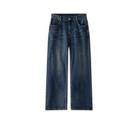 Baggy Jeans da uomo, per adolescenti, ragazzi, skateboard, Y2K, baggy, jeans, vintage, hip hop, gamba larga, con chiusura lampo, casual, elasticizzati, per il tempo libero, Blu marino, XXL