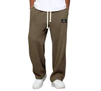 Baggy Pantaloni da jogging da uomo, per il tempo libero, lunghi a waffle, in cotone, per lo sport, da uomo, in vita elasticizzata, larga, gamba dritta, per autunno e inverno, leggeri, comodi e
