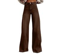 Baggy Pants Taglie Forti Jeans a Y2k Larghi Pantaloni Donna Taglie Forti Jeans Ragazza Eleganti Fit Push Up Baggy Strappati Curvy Gamba Larga 2025 Gamba Dritta Jeggings Marrone XXL