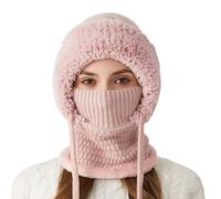 Bagiaope Cappello Beanie 3 in1 con Sciarpa E Protezione per Il Viso | Passamontagna in Pile Invernale per Donna | Maschera de Ski Antivento | Berretto A Maglia A Copertura Completa