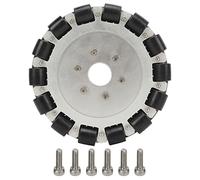 baginbaginbag Ruota omnidirezionale per robot, doppia, rullo in gomma, lega di alluminio, rotazione a 360°, antiscivolo, applicazioni multiple, elevata capacità di carico