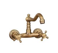 Baglie da Bagno a Parete in Ceramica per Tutte Le Rame, Doppia Maniglia, Rubinetto dell'Acqua Calda e Fredda, a Cinque Vie antiche Intagliato a Cinque Vie, Corto Paragrafo