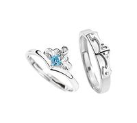 Bagliore Negli Anelli Scuri per Gli Uomini Coppia Anello Placcato E Anello Straniero Anello Amanti Aperti Puntelli Decorativi Stile Maschile Rame Anello Femminile per Anelli Nasali (K, One Size)