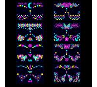 Bagliore Nel Buio Adesivi Tatuaggio Fluorescente, Trucco Tatuaggio Temporaneo, Adesivi Tatuaggio Pittura Del Corpo, Adulto Uomo Decorazione Utilizzare 8PCS (1)