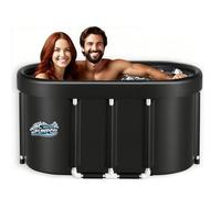 Bagnetto gelato ovale 120 x 70 x 70 cm - bidone XXL Ice Bath con isolamento a 5 strati e design pieghevole - Crioterapia per una rapida rigenerazione dopo sport e allenamento