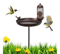 Bagnetto per Uccelli in Metallo per Uso Esterno,Bagno Per Uccelli Retro Con Decorazione A | Decor da Giardino Multifunzionale Antiruggine per Cortili e Percorsi