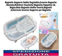 Bagnetto Supporto Sedile Regolabile,Cuscino Bagnetto Neonato,Riduttore Vaschetta