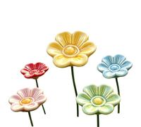 Bagni per da giardino con decorazione a forma di con paletto 5 pezzi | Stazione Abbeveraggio Farfalle adatto a prato, portico, , balcone, aiuola, sentiero del giardino, cortile