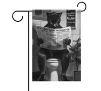 Bagno Art Panther_ Pantera in Toilet_kids Bagno Print_ Animale nella vasca da bagno_ Pantera in vasca Print_whimsy Animal Art Panther-1_3 Bandiera Giardino Esterno Popolare Moderno Decorativo