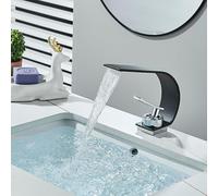 Bagno Basin rubinetto cascata dei capelli gru di copertura piattaforma piattaforma monoforo singola maniglia acqua calda acqua fredda gru di lavaggio (colore: cromo)