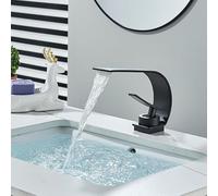 Bagno Basin rubinetto cascata dei capelli gru di copertura piattaforma piattaforma monoforo singola maniglia acqua calda acqua fredda gru di lavaggio (colore: cromo)