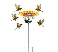 Bagno decorativo esterno per uccelli, abbeveratoio decorativo a girasole | Ciotola abbeveratoio per uccelli per giardino, cortile, esterno, prato, parco, sentieri
