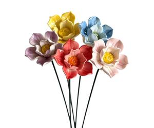 Bagno delle 5 Pezzi di Fiori Decorativi in Ceramica