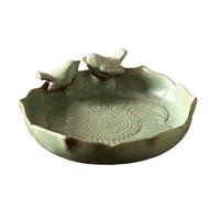 BAGNO DI UCCI CERAMICA - Alimentatore Di Pappagalli Multifunzionale | Contenitore Di Annaffiatoio Da Da 10 Pollici, Ciotola Per Uccelli Esterni Decorativa Per Ponte Da Giardino Balcone,