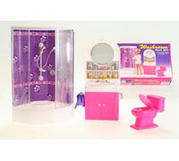 Bagno Glorie - box doccia con lavabo e toilette per bambole