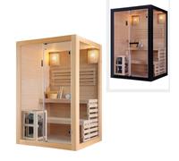 Bagno Italia Sauna finlandese con stufa Harvia 130×120 cm legno colore naturale o nero