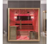 Bagno Italia Sauna finlandese da 200x180 cm 6 posti con stufa bluetooth e cromoterapia