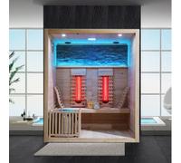 Bagno Italia Sauna infrarossi-finlandese da 170x120 cm con stufa irradianti full spectrum bluetooth