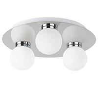 Bagno luce Becca metallo/vetro cromato/bianco Ø30cm IP44