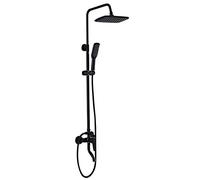 BAGNO MIXER LUSSO PIOGO COMBO COMBO BRASSO 3-Spray Doccia Scoppa Set Doccia portatile con supporto/tubo, cromo, nero opaco