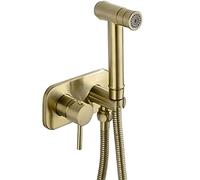 Bagno nascosto montato a parete caldo e freddo Bidet Spray Set Hand Held Spruzzatore Shattaf Wc, Oro spazzolato
