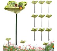 Bagno per api, 10 pezzi in ceramica a forma di fiore per irrigazione delle api, verde, 6 x 26 cm, stazione di irrigazione per uccelli per impollinatori, decorazione da giardino, cortile, cortile