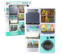 Bagno per bambini con lavatrice, lavandino ed effetti luminosi e sonori