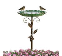 Bagno per uccelli 76 cm di altezza, abbeveratoio con serbatoio | Fontana per uccelli con picchetto per giardino, cortile, terrazzo, parco, paesaggio esterno