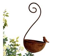 Bagno Per Uccelli Da Esterno Con Gancio E Vasca In Metallo Vintage Rustico | Decorazioni Mangiatoia e Vasca per Uccelli Giardino Terrazza Portico Cortile Balcone Patio Esterno