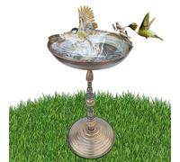 Bagno Per Uccelli Da Esterno - Fontana a Colonna Per Giardino Con Vaschetta,Ciotola in Ferro Artistico con Vassoio Integrato, Decorazione per Terrazzo Giardino Balcone e Cortile