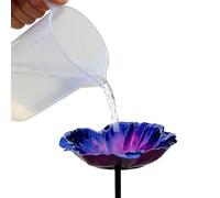 Bagno per uccelli da esterno | Resistente alle Intemperie con Design a Petali Riflettenti per Abbeveraggio | Bagni per uccelli su piedistallo 65 cm | per Patio, Cortile, Giardino, Balcone, Ringhiera,