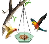 Bagno per uccelli da giardino, Mangiatoia per uccelli poligonale, per esterni, ciotola per l'acqua sospesa, decorazione da giardino, per finestre, terrazze, interni, parchi, balconi e famiglie