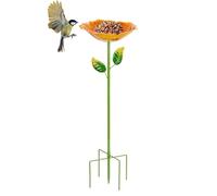 Bagno Per Uccelli Da Giardino | Vasca per Uccelli a Forma di in Metallo Colorato con Paletti | Decorazione per Bagni e Mangiatoie per - Cortile Giardino Terrazza Balcone E Spazi Esterni Aperti