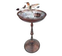 Bagno Per Uccelli - Fontana a Colonna Per Giardino Con Vaschetta | Ciotola in Ferro Artistico con Vassoio Integrato, Decorazione per Terrazzo Giardino Balcone e Cortile