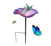 Bagno per uccelli per esterni - Decorazione da giardino in ferro inossidabile, casetta per uccelli in metallo con bagno d'acqua, per cortile, terrazza, sentiero, prato, paesaggio, selvaggio, fink e