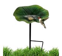 Bagno per uccelli per esterni, mangiatoia per uccelli con asta in metallo e abbeveratoio per uccelli, a forma di , con asta in metallo, decorazione estetica da giardino per colibrì